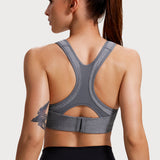 Women's Racerback Front Adjustable Sports Bra Grey