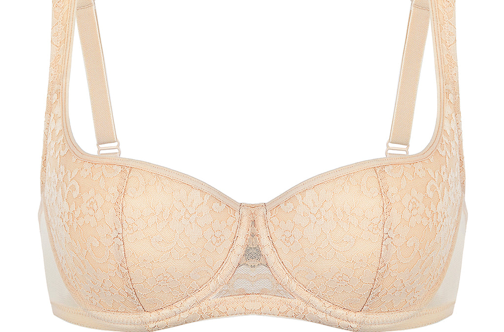 Women's Floral Lightly Lined Balconette Bra Beige
