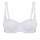 Women's Floral Lightly Lined Balconette Bra White