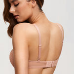 Women's Floral Lightly Lined Balconette Bra Cream Coffee