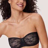 Women's Lace Strapless Bra Black