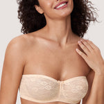 Women's Lace Strapless Bra Beige