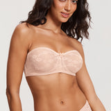 Women's Lace Strapless Bra Apricot Pink