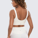 CRZ YOGA Women's U Back Sports Bra White Apricot