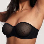 Women's Sexy Mesh Strapless Bra Black