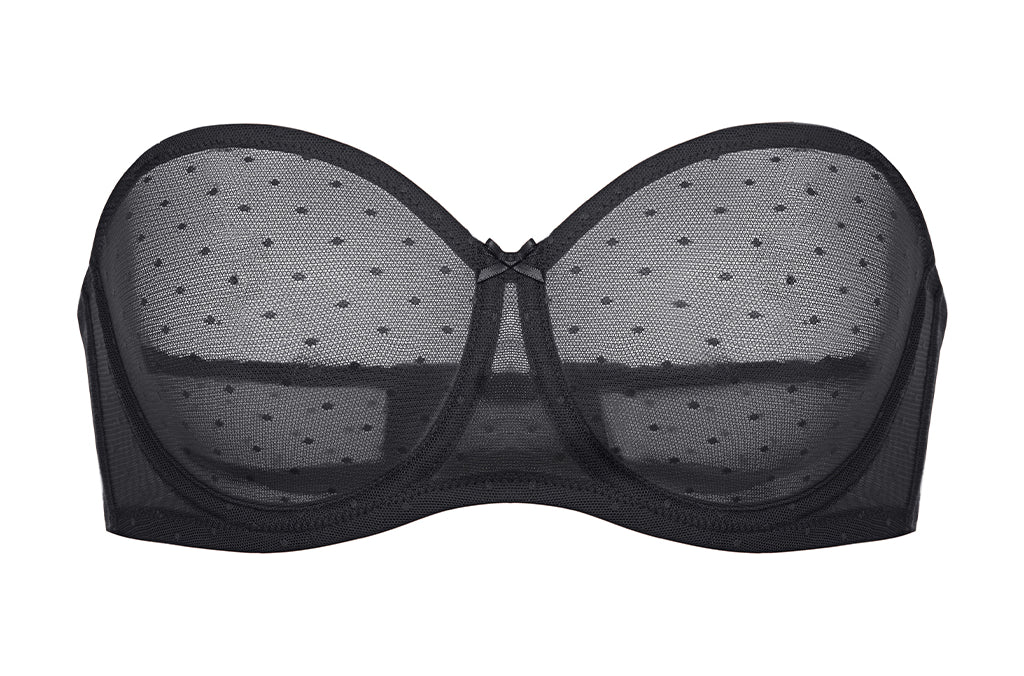 Women's Sexy Mesh Strapless Bra Black