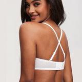 Women's Sexy Mesh Strapless Bra White