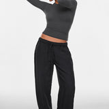 Women's Single-Layer Basic Long Sleeve Shirts Graphite Grey