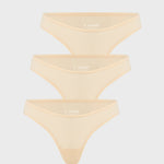 Women's V-shaped Low Rise Thongs 3 Pack Clay Brown (3pack)