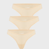 Women's V-shaped Low Rise Thongs 3 Pack Clay Brown (3pack)