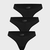 Women's V-shaped Low Rise Thongs 3 Pack Basic 6 (3pack)