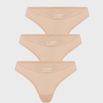 Women's V-shaped Low Rise Thongs 3 Pack Black 3pack