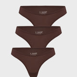 Women's V-shaped Low Rise Thongs 3 Pack Black 3pack