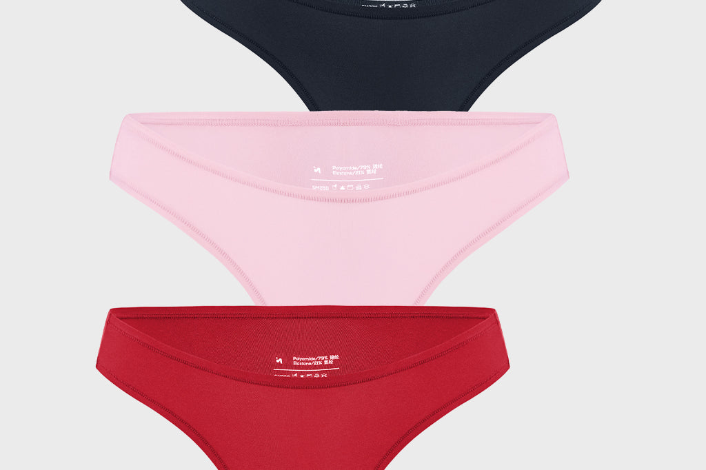 Women's V-shaped Low Rise Thongs 3 Pack Basic 6 (3pack)