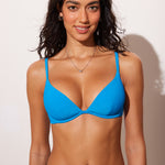 Women's Ribbed Plunge Bikini Top Insignia Blue