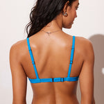 Women's Ribbed Plunge Bikini Top Insignia Blue