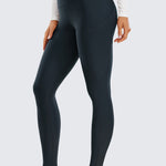 CRZ YOGA Women's Fleece Lined Leggings with Pockets 28'' Arctic Plum