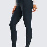 CRZ YOGA Women's Fleece Lined Leggings with Pockets 28'' Arctic Plum