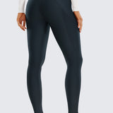 CRZ YOGA Women's Fleece Lined Leggings with Pockets 28'' Arctic Plum