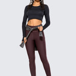 CRZ YOGA Women's Fleece Lined Leggings with Pockets 28'' Forest Dark Green