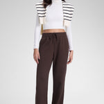 CRZ YOGA Women's Cotton Fleece Lined Sweatpants 30" Hot Fudge Brown