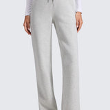 CRZ YOGA Women's Cotton Fleece Lined Sweatpants 30" Milky White