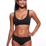 CRZ YOGA V Neck Bikini Padded Tops Swimsuit Black