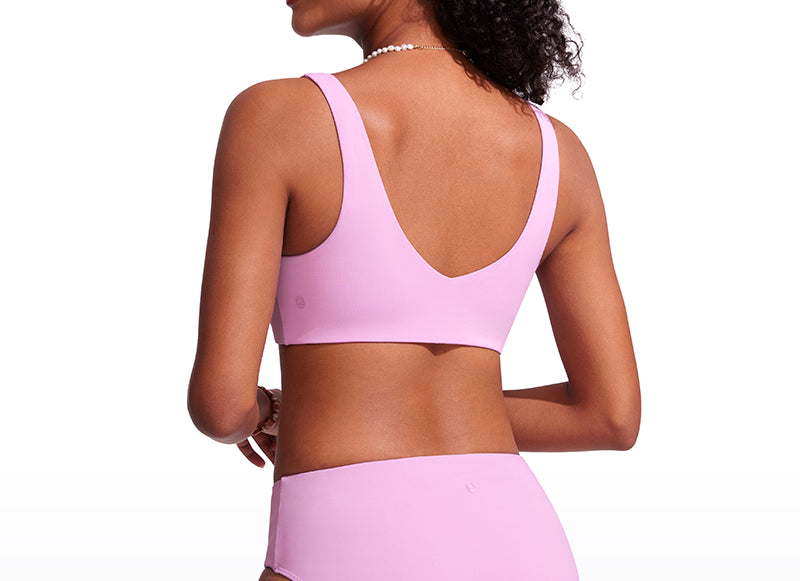 CRZ YOGA V Neck Bikini Padded Tops Swimsuit Vita Pink