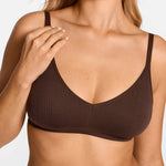SOULVOR V-Neck Wireless unpadded Bralette Hazelnut