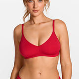 SOULVOR V-Neck Wireless unpadded Bralette Lipstick Red