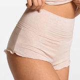 SOULVOR Fold Over Pleated Sleep Shorts Light Khaki Heather