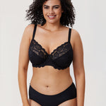 Women's Floral Lace Underwired Bra Black