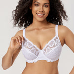 Women's Floral Lace Underwired Bra White