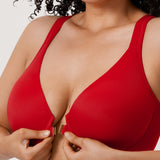Women's Plunge Racerback Front Closure Bra Lipstick Red