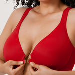 Women's Plunge Racerback Front Closure Bra Black