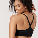 Women's Plunge Racerback Front Closure Bra Black