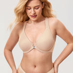 Women's Plunge Racerback Front Closure Bra Black