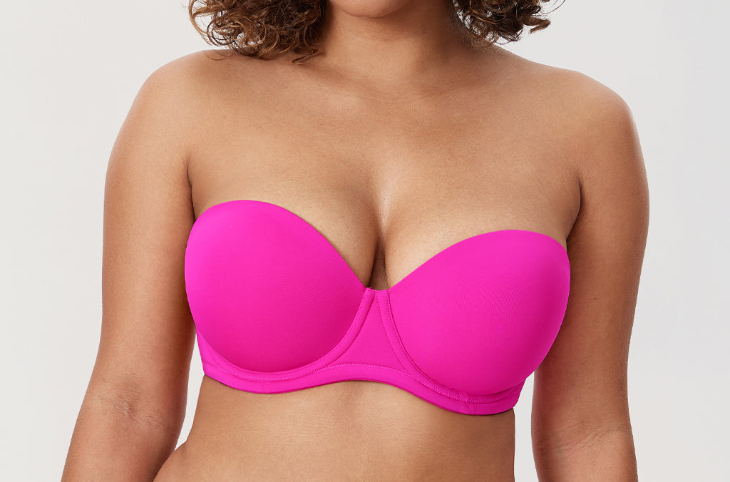 Women's Classic Strapless Bra Glitter Pink
