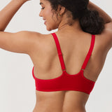 DELIMIRA Women's Front Closure Unlined Bra Lipstick Red