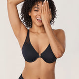 DELIMIRA Women's Front Closure Unlined Bra Black