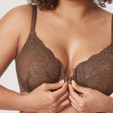Women's Vintage Lace Front Closure Bra White