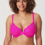 Women's Vintage Lace Front Closure Bra Barely Buff