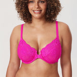Women's Vintage Lace Front Closure Bra Barely Buff