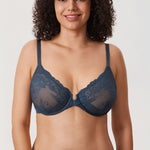 Women's Vintage Lace Front Closure Bra Barely Buff