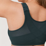 Women's Plunge Back Posture Bra Forest Dark Green