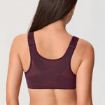 Women's Plunge Back Posture Bra Currant Purple @model_info:ES2