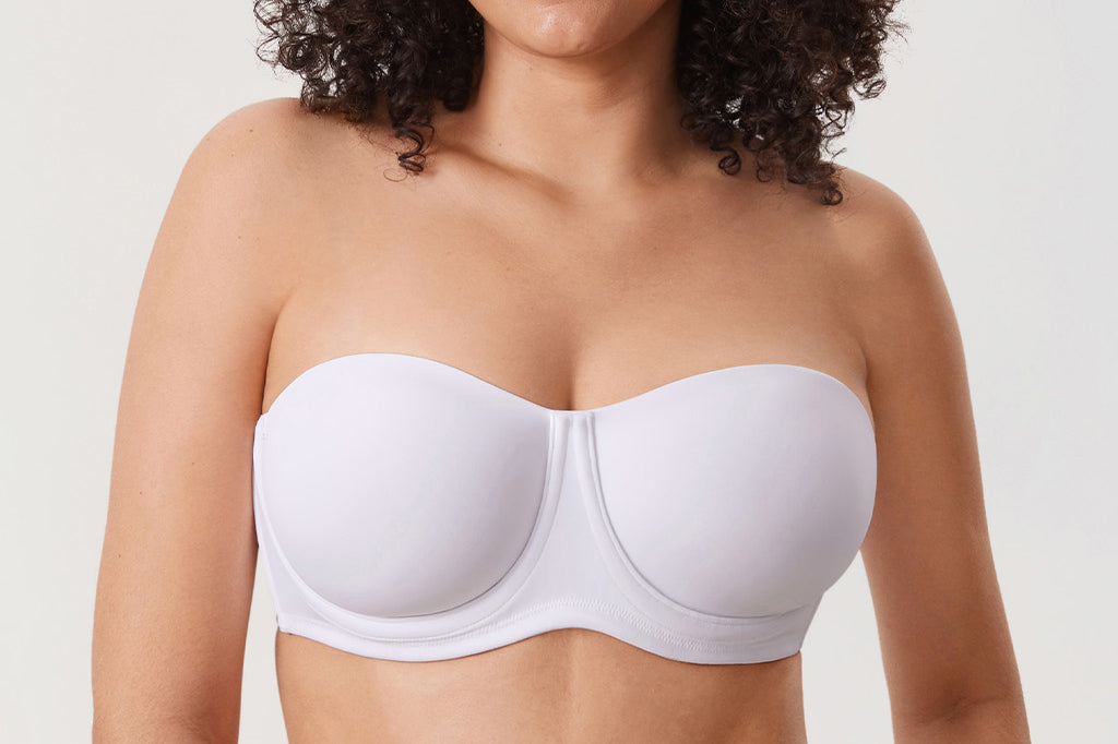 Women's Supportive Unlined Strapless Bra White
