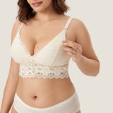 Women's More Coverage Lace Nursing Bralette Ivory