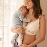 Women's More Coverage Lace Nursing Bralette Ivory