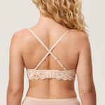 Women's More Coverage Lace Nursing Bralette Beige